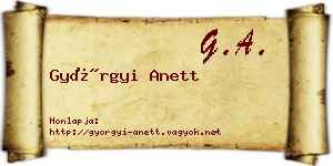 Györgyi Anett névjegykártya